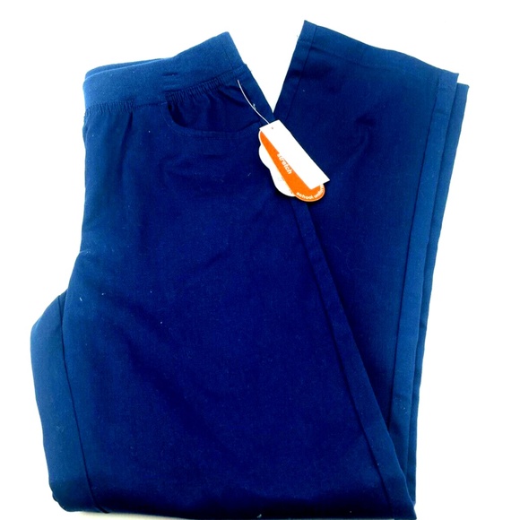 Girls School Uniform Pants Size 12 Blue Elastic Waist Straight Children Pockets - Picture 1 of 5